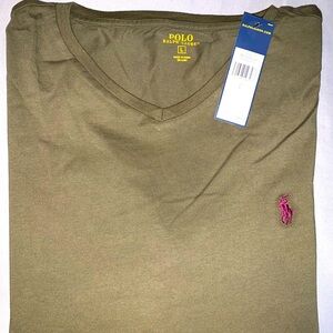 Ralph Lauren Polo Long-Sleeve V-Neck Shirt Size L…NEW!!!